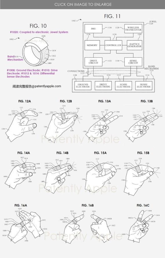 애플은 미국 특허상표청(USPTO)으로부터 '애플링' 특허(US 11625098 B2)를 취득했다. [페이턴틀리 애플]